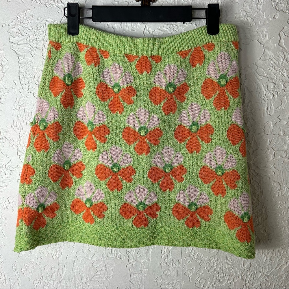 Zara | Floral Jacquard Sweater Mini Skirt NWT Size M